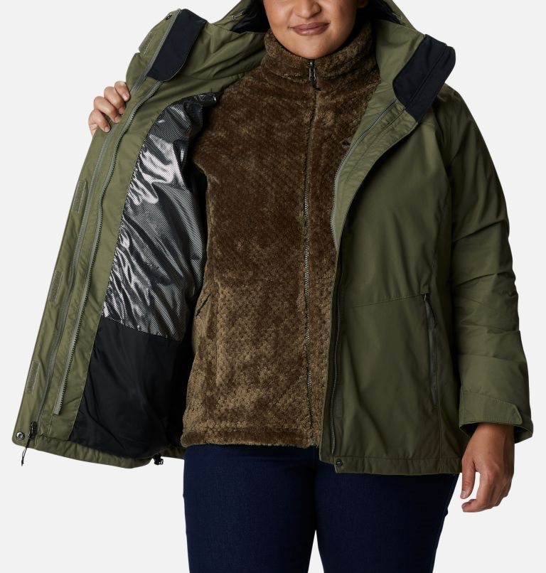 Women's Columbia Bugaboo II Interchange Fleece Jackets Olive | Plus Size CA-K513L